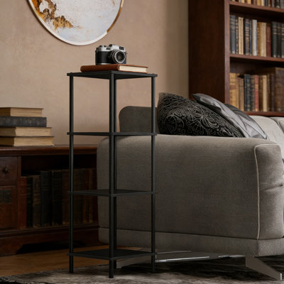 Modern 4-Tier Tall Side Table With Storage, Narrow End Table For Living Room, Bedroom, Or Office - Space-Saving Plant Stand And Display Rack