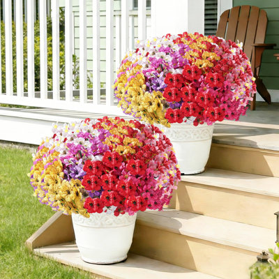 22 Pack Artificial Flowers for Outdoor Indoor Fake Plants(Multi-Colour) Faux Silk Flowers for Outdoors Outside Front Porch Hanging Planter Window Box Garden Spring Decoration