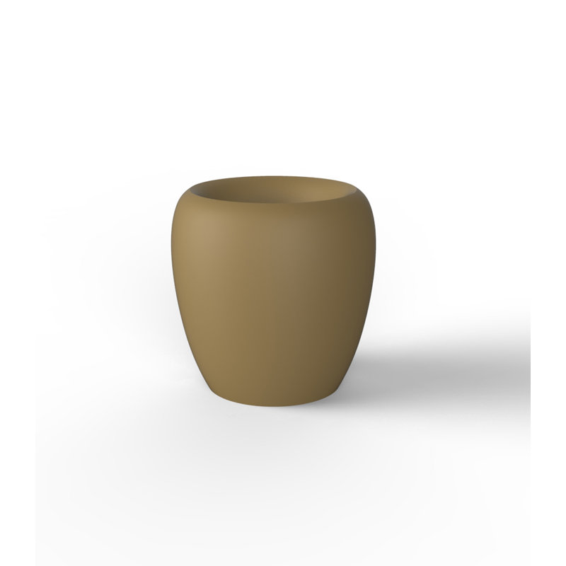 Blow Resin Pot Planter, 31.5" H x 31.5" W x 31.5" D, Taupe