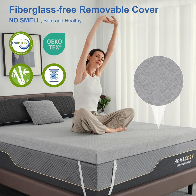 Full Size Extra Firm Gel Memory Foam Mattress Topper