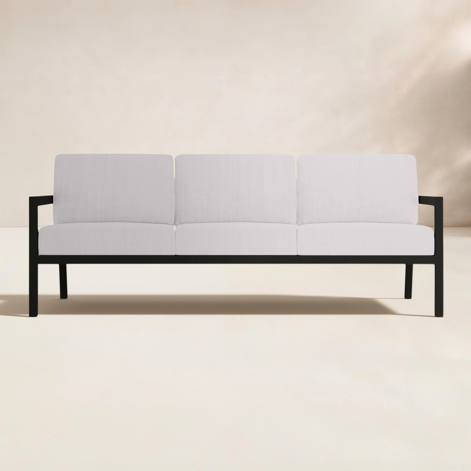Vivant 83" Sunbrella® Patio Sofa, Cast Silver Sunbrella®, Black