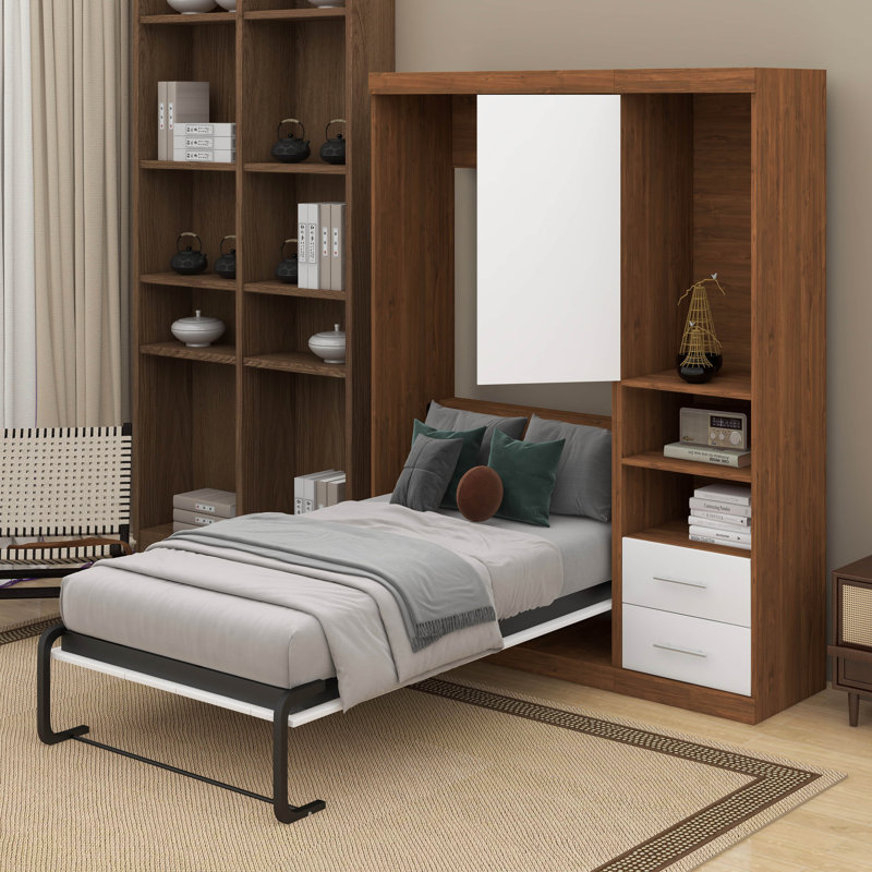 Lit escamotable avec armoire Murphy, Lit simple