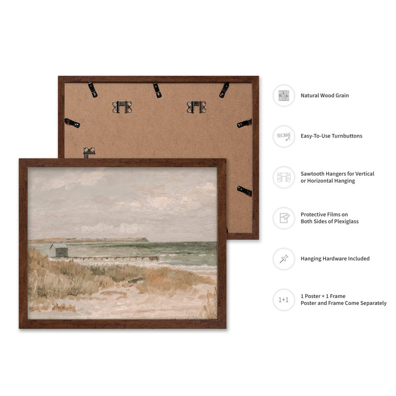 Maison de plage, Poster, 16"H x 20"W, Brown Framed