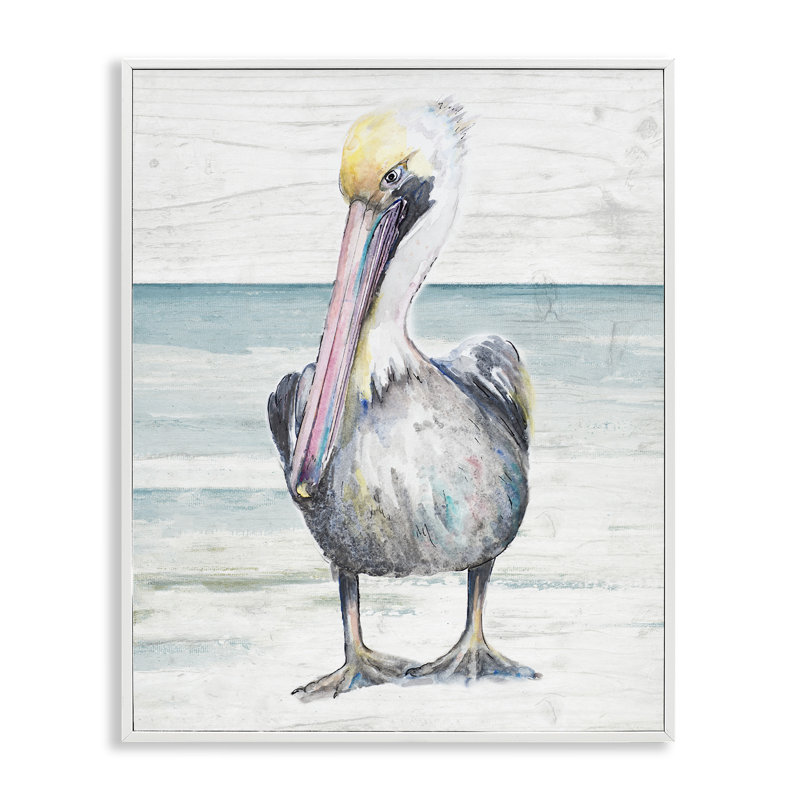 Oiseau de mouette fantaisiste superposé aux vagues de l'océan-ao-862, H 14 po x l 11 po x P 1,5 po