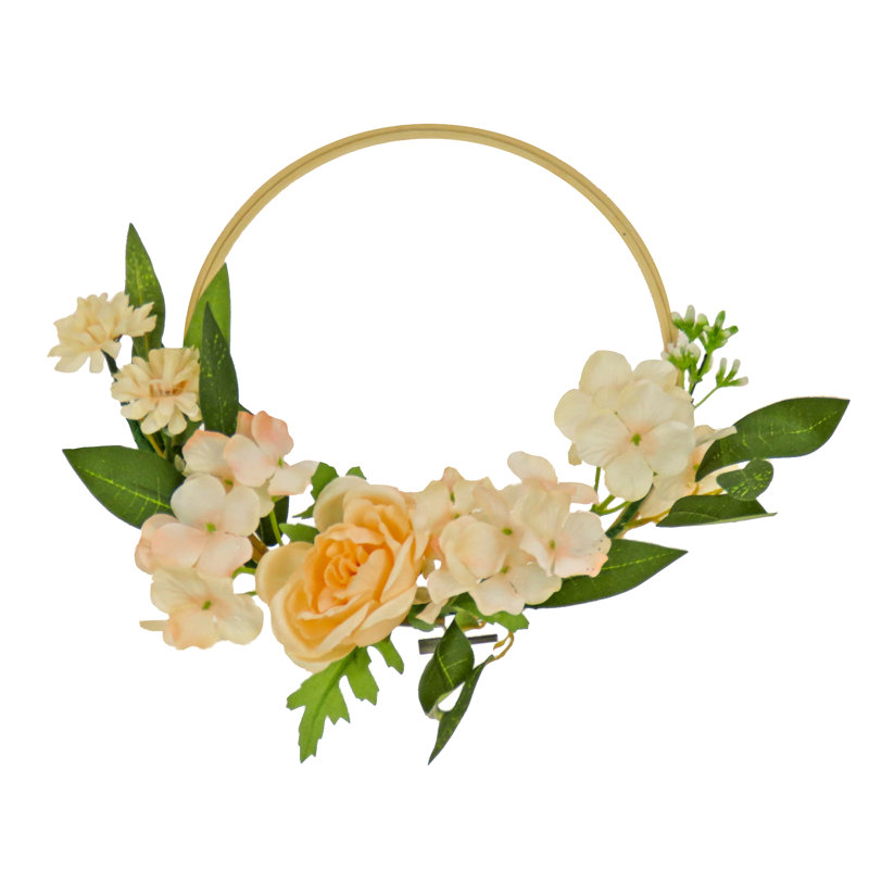 12" Spring Rose and Hydrangea Table Wreath