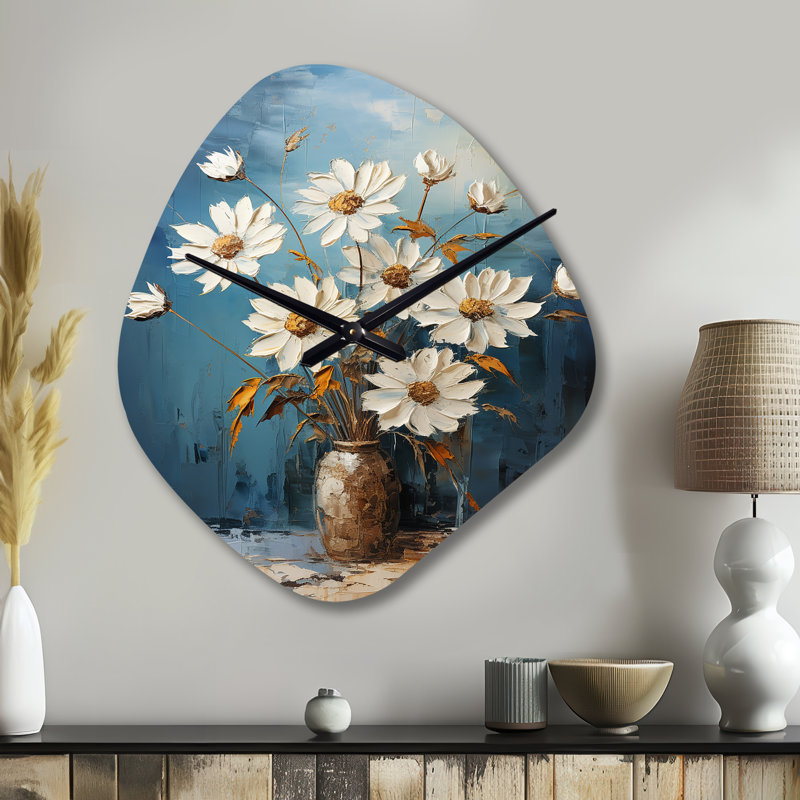 Horloge murale en forme de marguerite blanche de Mathieu, Petit