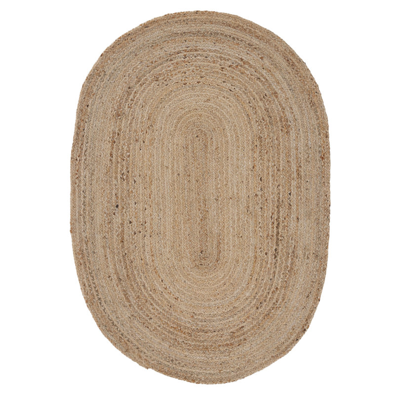 Nele Hand Braided Nature Jute Rug, Oval 80 x 150cm