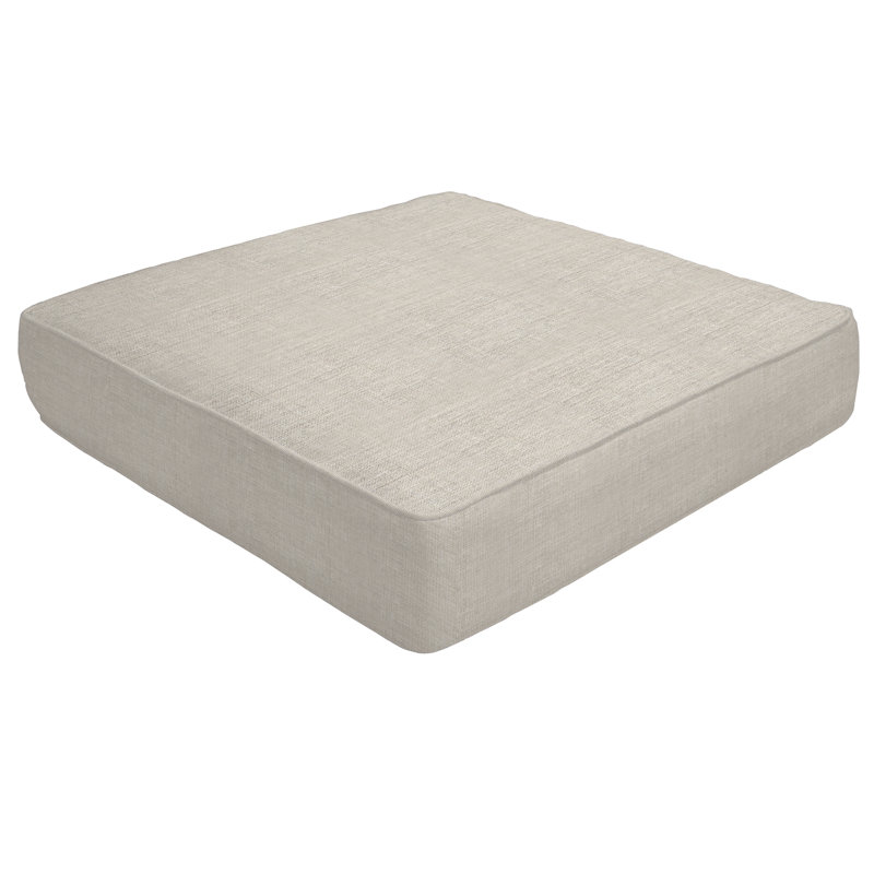 Double Piped Indoor/Outdoor Sunbrella Ottoman Cushion, Cast Silver Sunbrella®, 5" H x 23" W x 20" D