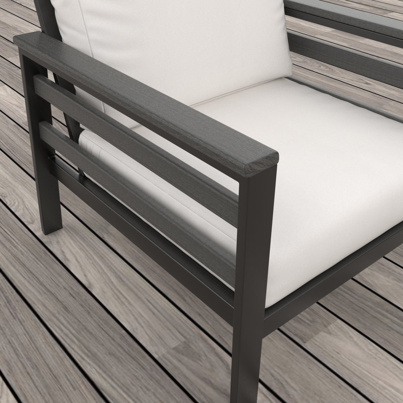 Townsend Patio Chair with Sunbrella® Cushions, Sunbrella Canvas Natural, Dark Gray