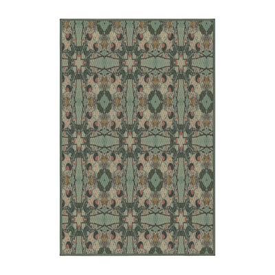 Tapis vert/beige/brun à motifs Bellandra