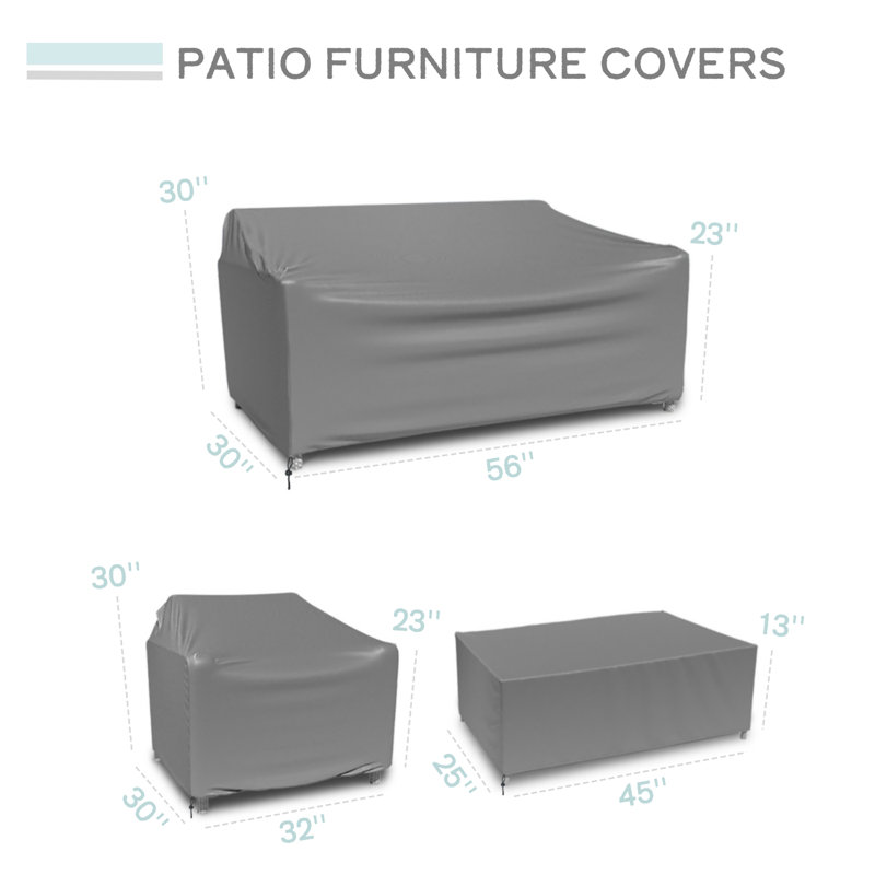 Patio Furniture Cover for 4 Piece Outdoor Furniture Set, Heavy-Duty Waterproof UV-Resistant Outdoor Furniture Cover Set,