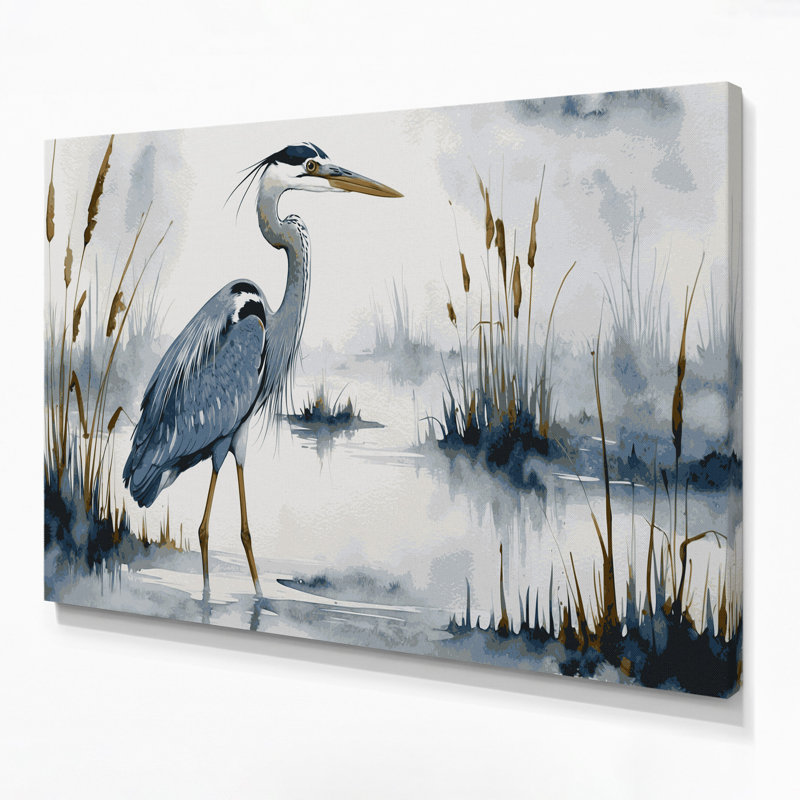 «Birds Great Blue Heron», art mural sur toile
