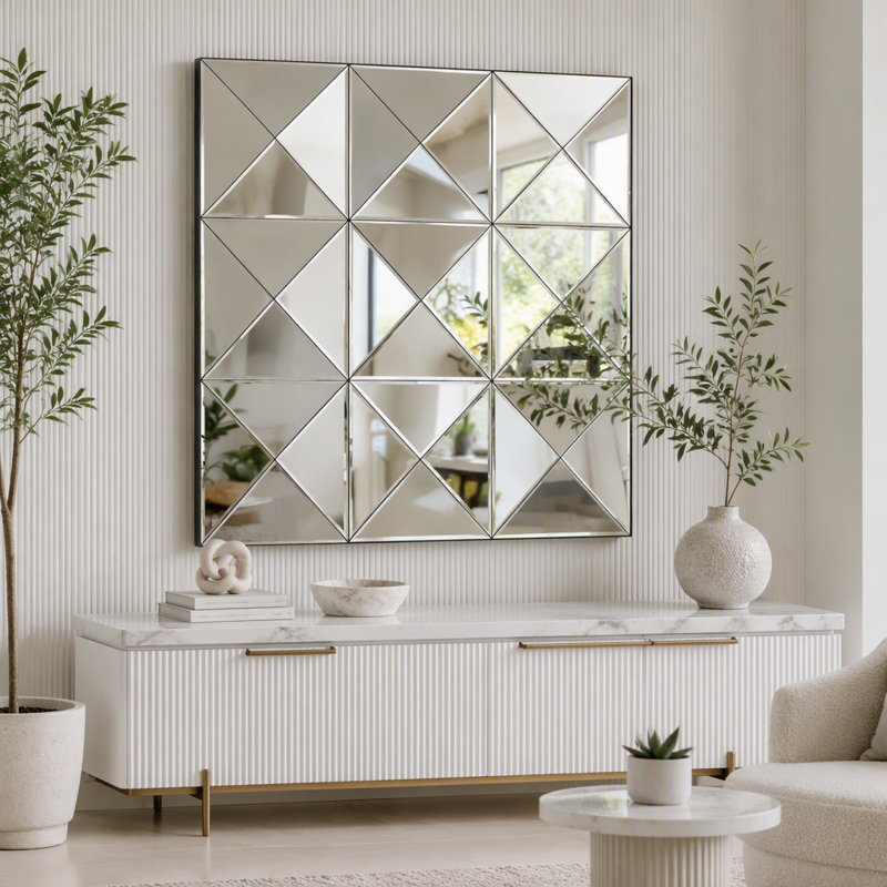 Miroir mural en verre biseauté 3D