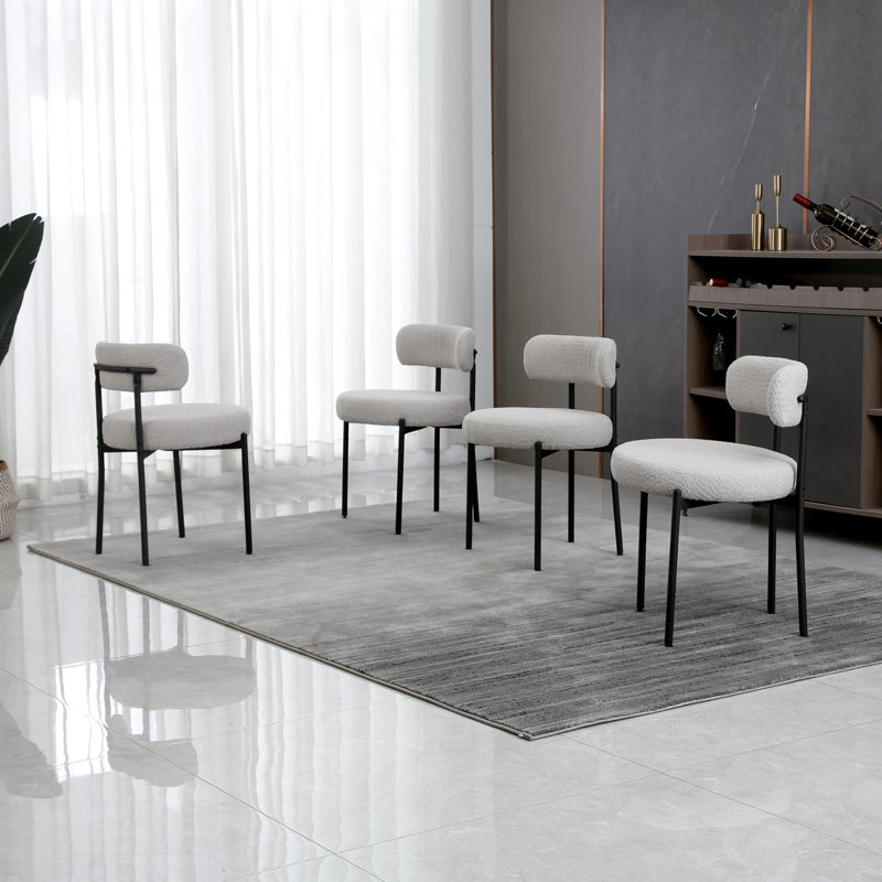 Aulene Upholstered Modern Dining Chair, Grey, Set Of 4