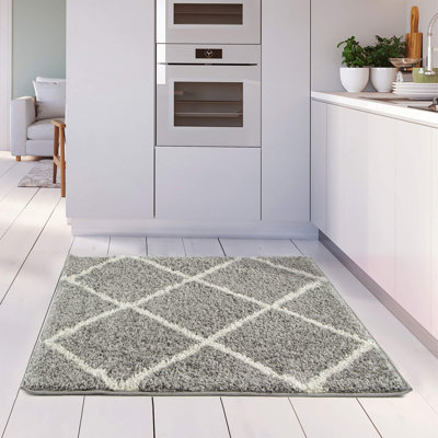 Myshaggy Collection Rugs Diamond Design in Grey