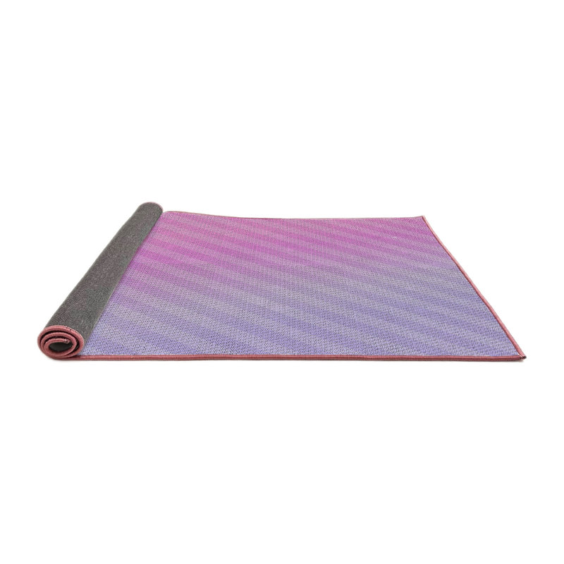 Tapis rose à motifs/mauves de zone, Rond 5 pi