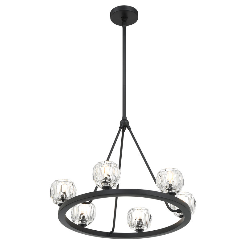 Lustre noir mat 6 lumières Rashana