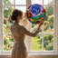 Panneau de vitrail en verre coloré 12 "H 12"-1738674438