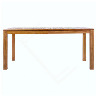 Table de salle à manger de patio en bois, table rectangulaire d'extérieur pour la piscine, la cour, le jardin, intérieur / extérieur