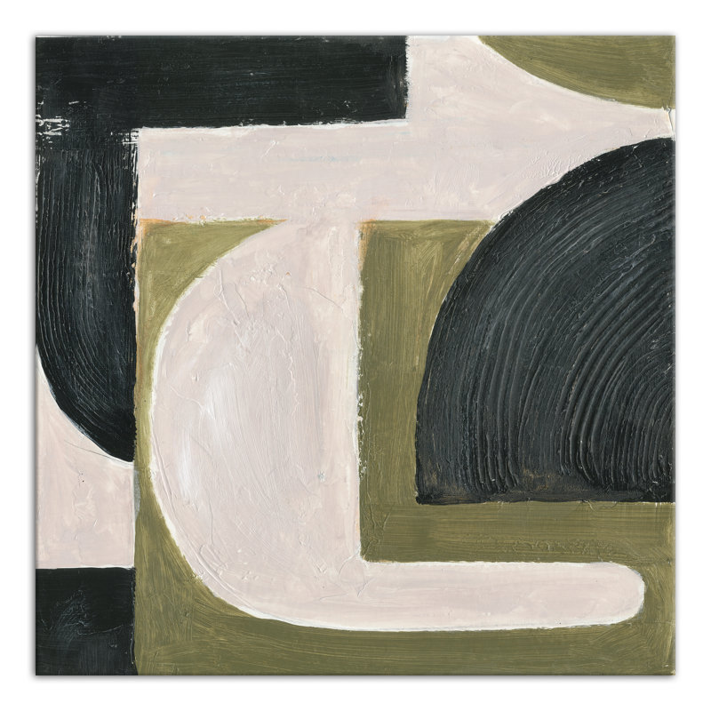 Abstrait avec reproduction de peinture acrylique verte, Toile tendue, H 36 po x l 36 po, Sans cadre