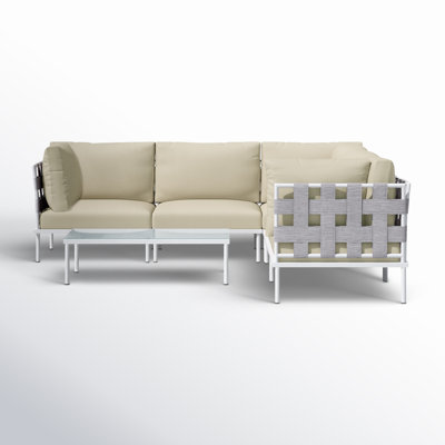 Harmony 6 Piece Outdoor Patio Aluminum Sectional Sofa Set