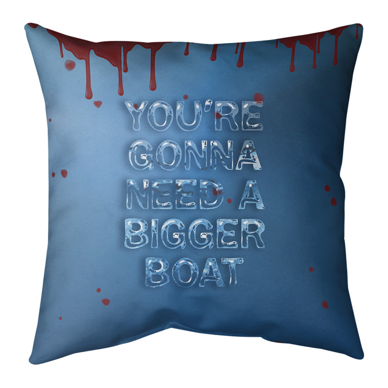 Housse de coussin en lin eau et sang art, 16 po x 1 po