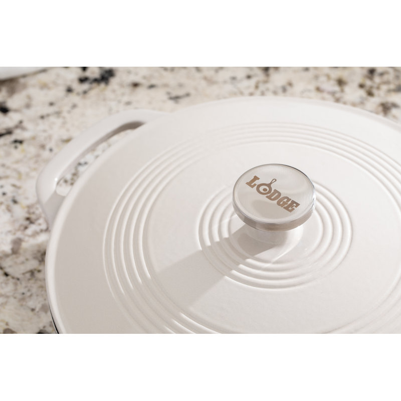 Oyster White 3.6 Quart Enameled Cast Iron Casserole with Lid