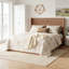 Structure de lit avec rangement à plateforme en bois naturel rustique brun ondulé, sans sommier, sans bruit-806471689-806471694