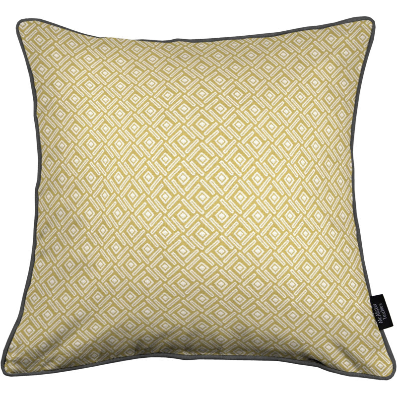Hudepohl Geometric Square Pillow Cover, Ochre, 43 x 43cm