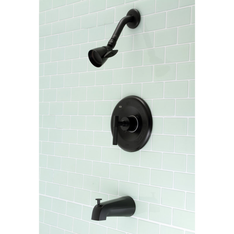 Kingston Brass Kaiser Single-Handle Pressure Balanced Tub and Shower Faucet, Matte Black