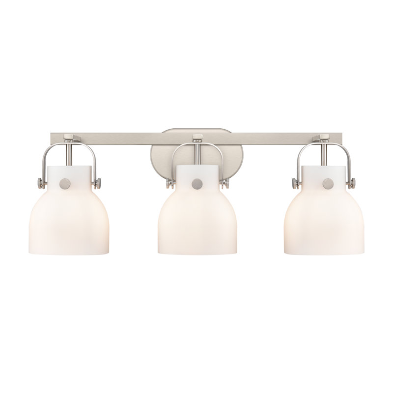 Slovan 4 - Light Dimmable LED Vanity Light, White, Satin Nickel, 3 Lights