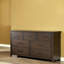 7 tiroirs 60 po Moshe Commode noyer foncé
