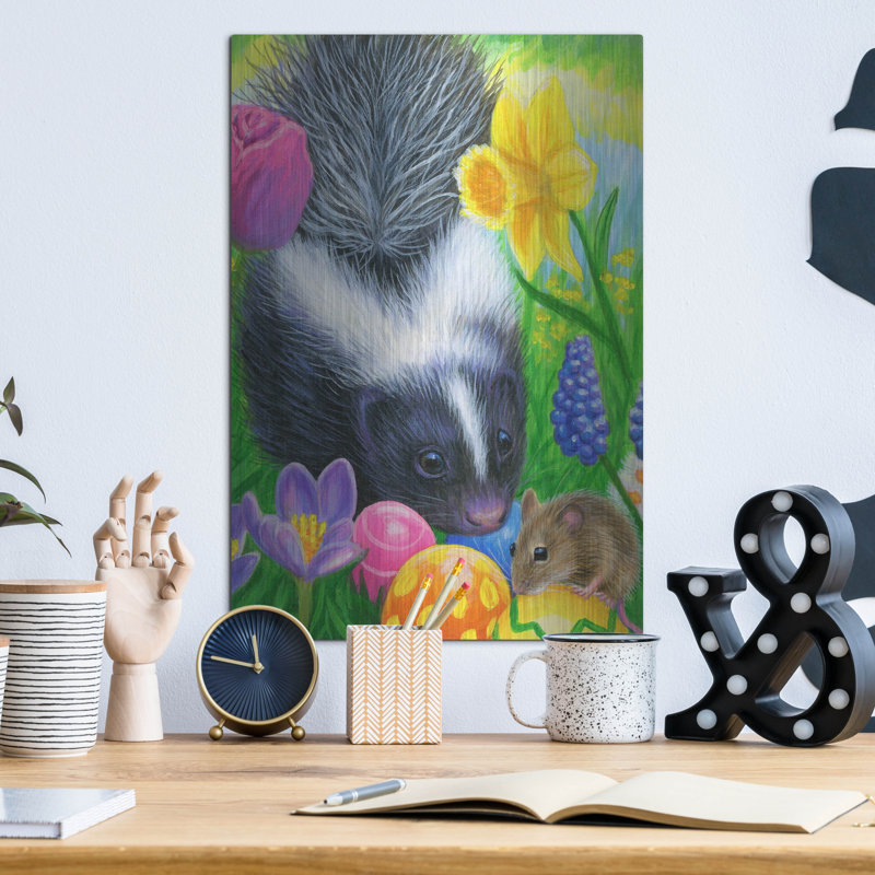 «The Holiday Aisle» «Sweetpea's Easter2» par Bridget Voth, art mural en métal, H 16 po x l 12 po