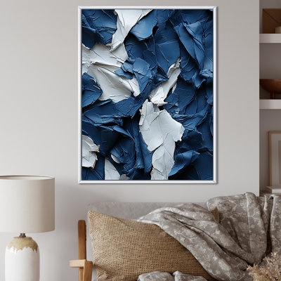 Bliss Of Happiness In Aegean Blue - Abstract Painting Canvas Art Print