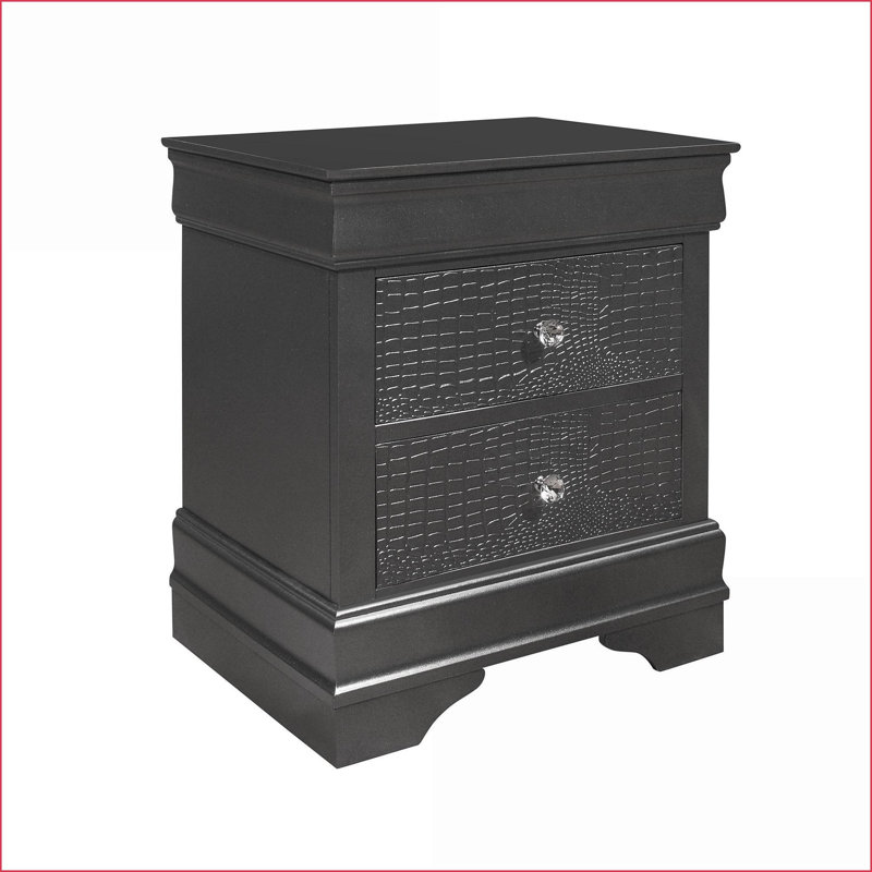 Table de chevet contemporaine Shaker, Gris