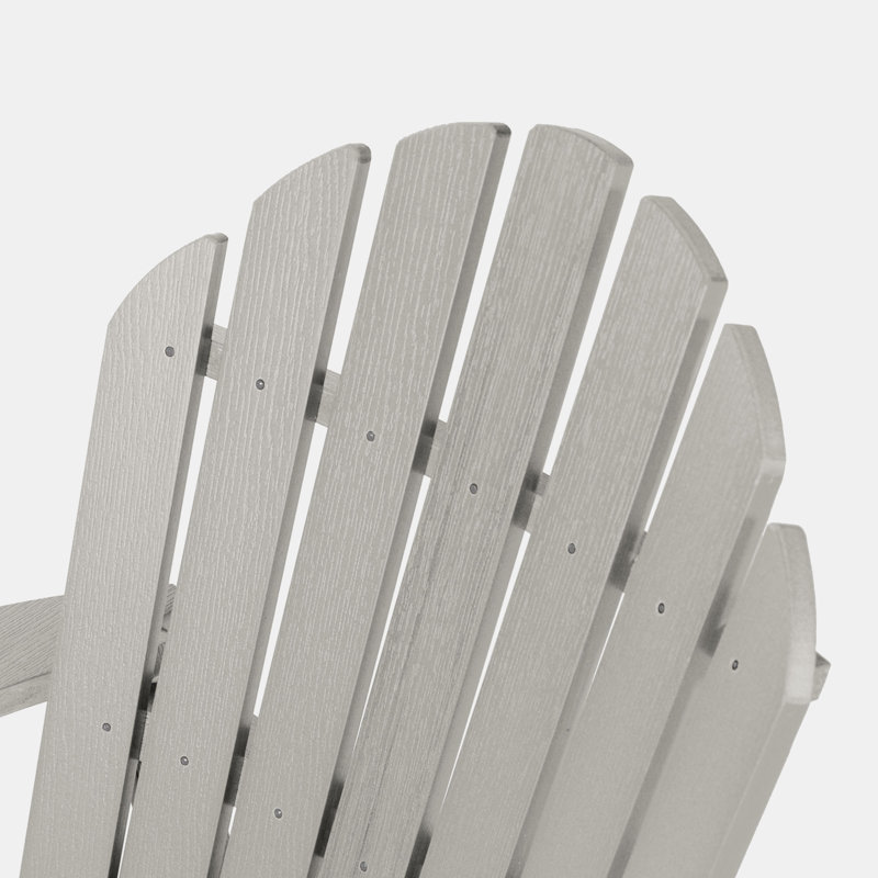 Anette Plastic Folding and Reclining Adirondack Chair, Harbor Gray