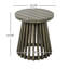 Wood Patio Side Table In Grey Finish, 16.11 - Inch Width, Ample Room For Essentials, Quick Assembly Round Coffee Grey, 17.83 Height, Suitable Balcony Relaxation-2008398231
