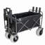 Chariot de pêche tout-terrain avec porte-cannes, structure en acier d'une capacité de 500 lb, pneus pneumatiques de 9 pouces, conception pliable et système de sangle multi-usage pour la plage, le camping et le transport utilitaire.