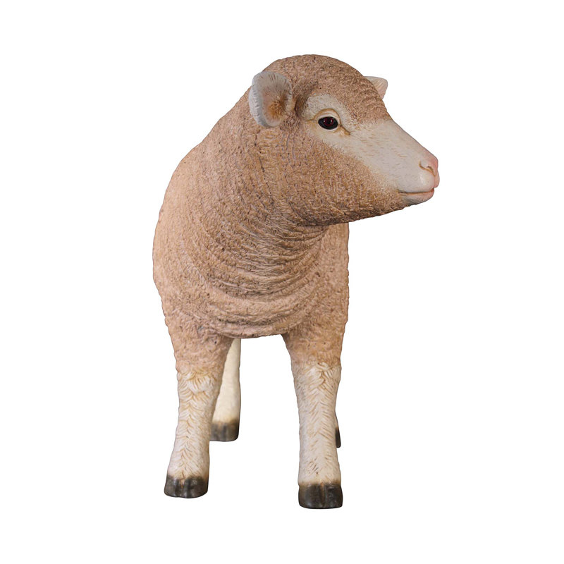Merino Ewe Life-Size Standing Lamb Statue