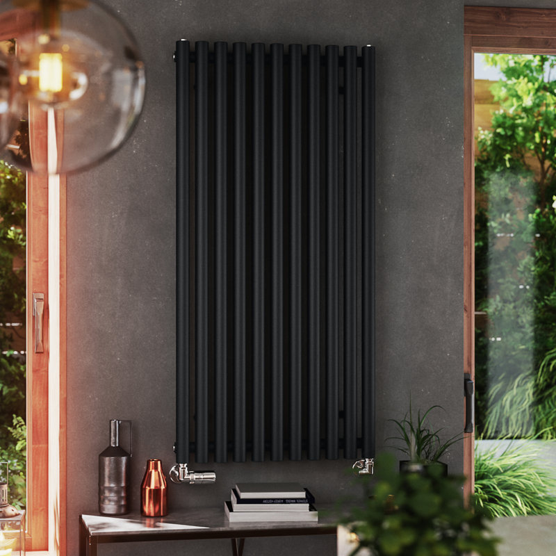 Rolo Room Reversible Cylindrical Bar Designer Radiator, Black