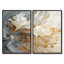 Blanc et or Champagne Flow - Champagne, art encadré, ensemble de 2 décorations murales beige