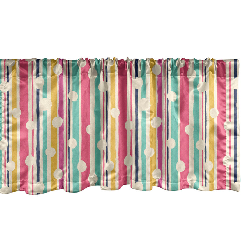 Multicolor Valance Ambesonne Vintage Valance Pack of 2 Vertical Colorful Stripes ...
