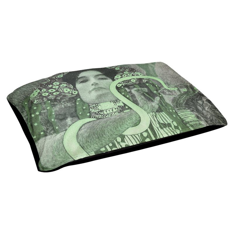 Coussin stylisé pour chat hygeia Carlile, Grand (L 52 po x l 42 po), Vert / gris