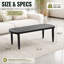 Table basse d'extérieur moderne, plateau en pierre frittée imitation marbre noir, structure en aluminium, fini noir charbon, résistant aux intempéries