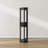 LED Corner Glass Display Cabinet With Remote, Black Finish, Gold Handles
