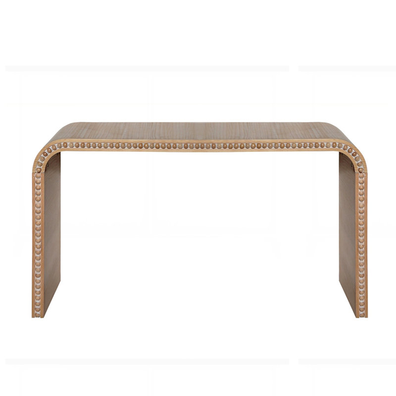 Curved Waterfall-style wood Console Table, Natural