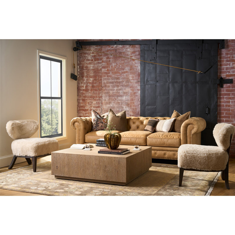 Hayes Berkeley Sofa, Tan Genuine Leather