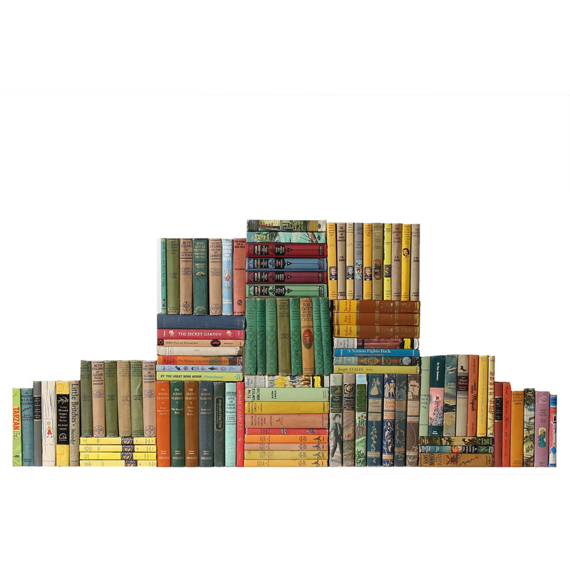 Livres décoratifs - Mur de livres pour enfants rétro - Ensemble de 100 livres, 100