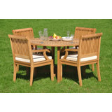 Trevion Outdoor 5 - Piece Teak Dining Set