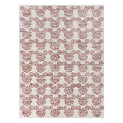 Tapis d'intérieur rose / ivoire emblématique licorne Mickey Mouse sous licence Disney
